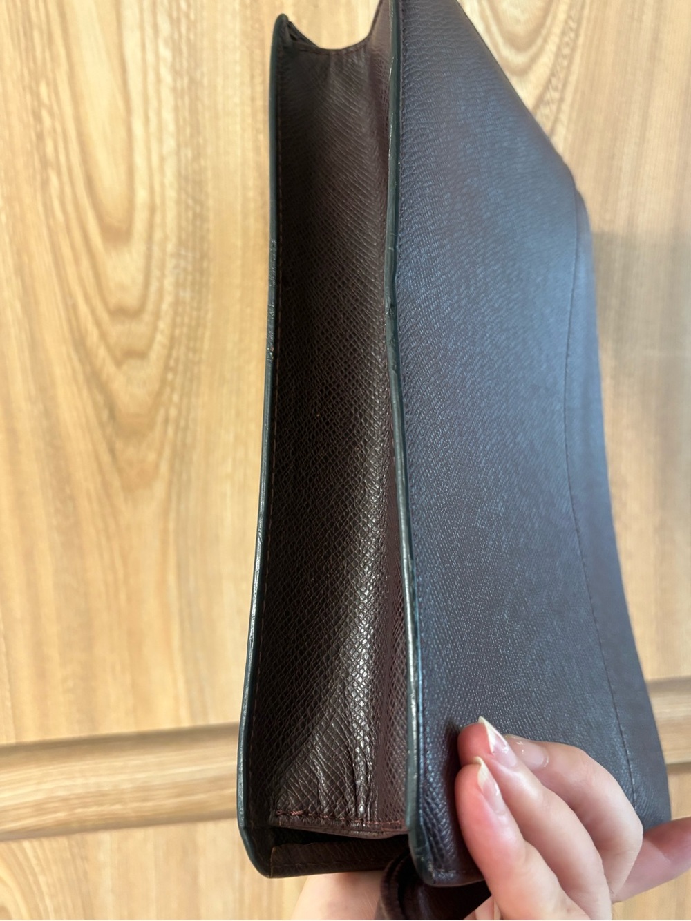 Auth Louis Vuitton Clutch Bag Taiga Serengeti Acajou - Picture 6 of 16